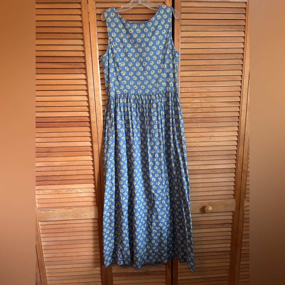 Vintage Laura Ashley Blue Floral Button-Down Maxi Dress Sz 10 UK/6 US - Picture 2 of 10